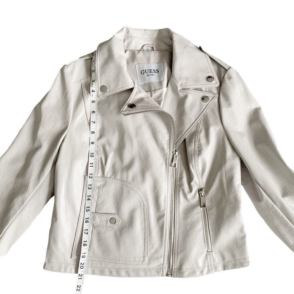 GUESS Faux Leather Crop Moto Jacket! - Picture 4 of 11